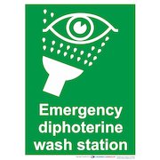 Emergency Diphoterine Wash Station Sign